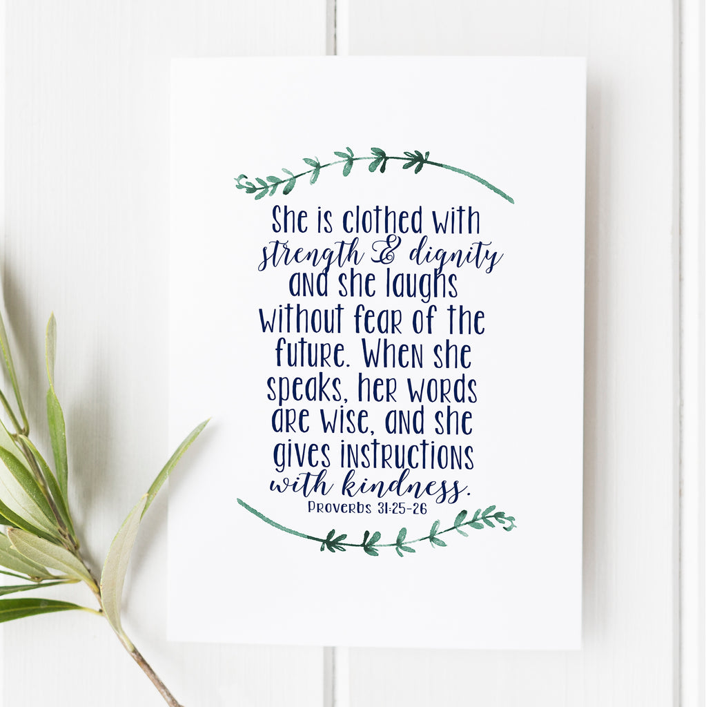 Proverbs 31:25  -26 - She is Clothed with Strength - No. 3