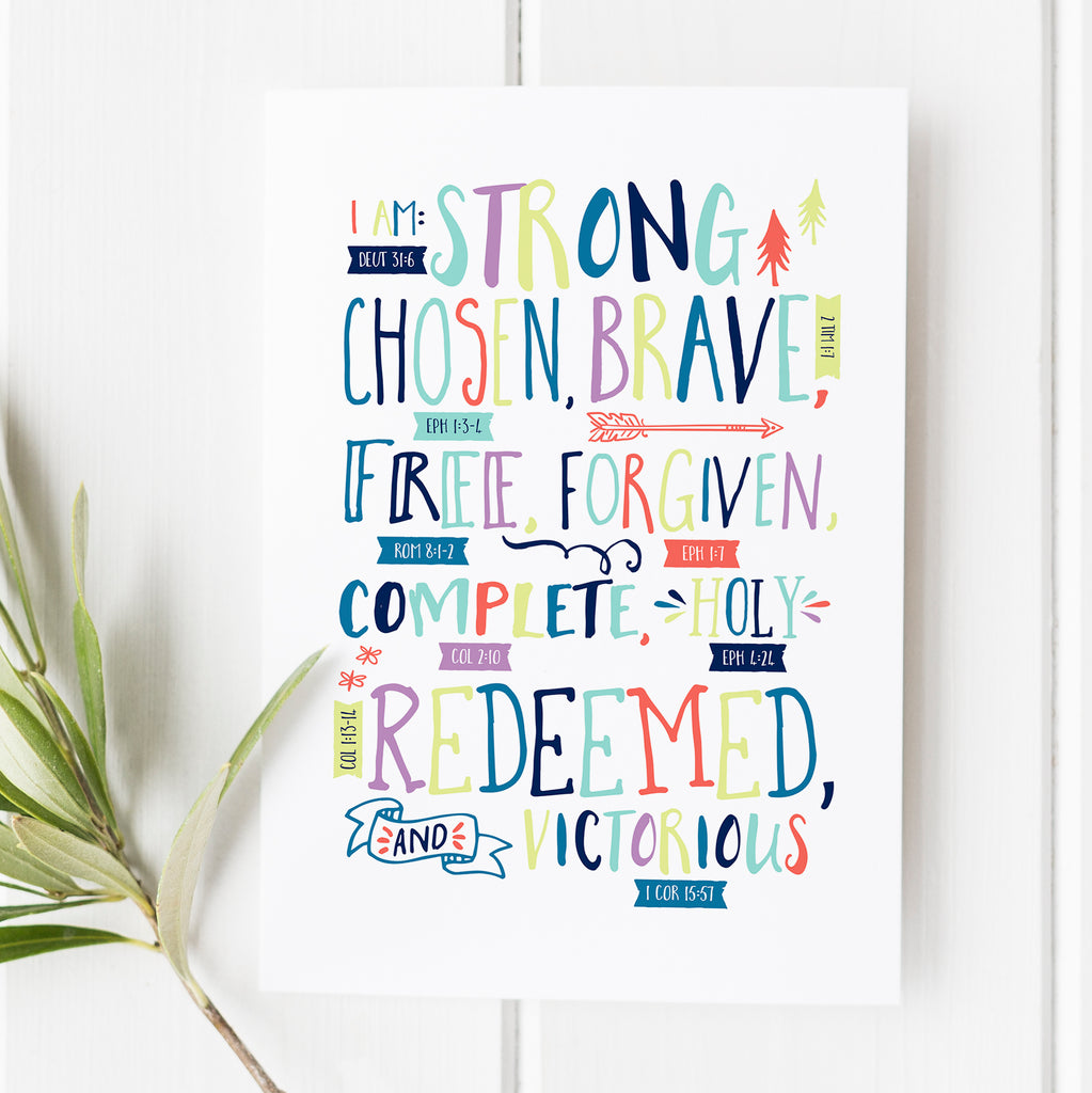 Identity in Christ - Bible Verse Art Print