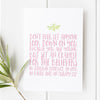 1 Timothy 4:12 wall art with pastel typography and bee illustration, Christian scripture print perfect for youth encouragement and Christmas gifts.