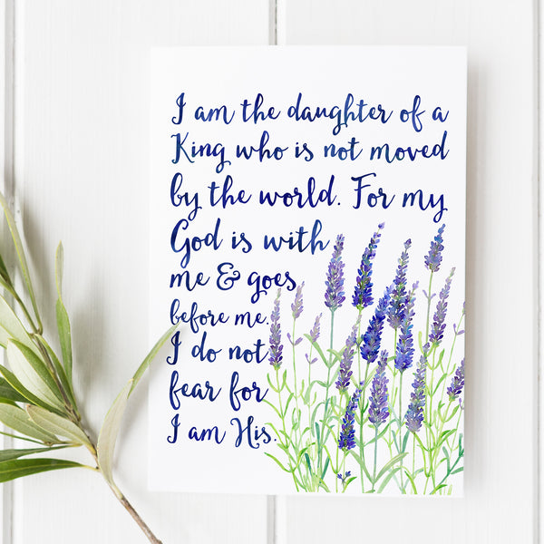 I am the Daughter of a King - Encouragement Bible Print