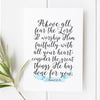 Elegant 1 Samuel 12:24 scripture print featuring the verse 'Above all, fear the Lord and worship Him faithfully,' adorned with a watercolor banner, perfect for Christian home decor or as a meaningful Christmas gift.