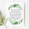 1 Timothy 4:12 Christian wall art with elegant greenery wreath design, featuring inspirational scripture, perfect for Christmas gifts and home decor.