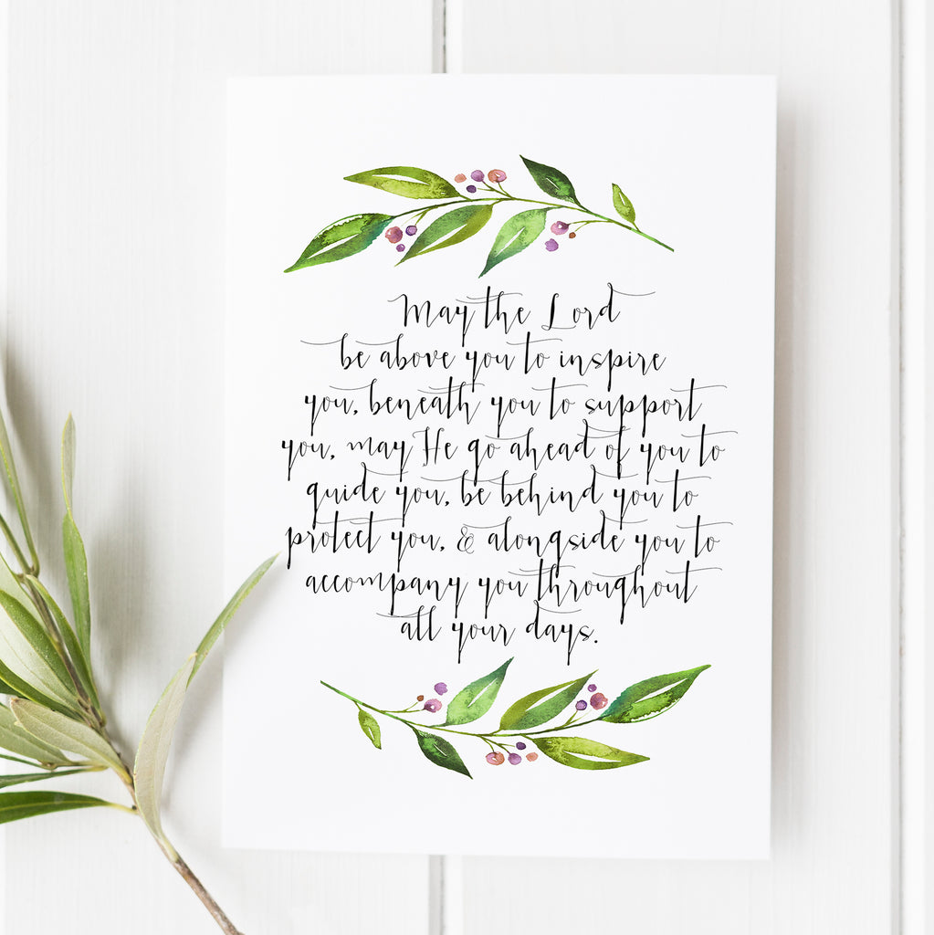 May the Lord Be Above You - Prayer print